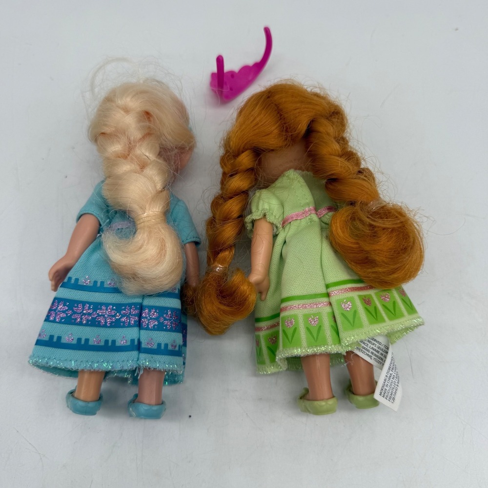 Disney Frozen Elsa and Anna Petite Dolls Blue Green Tiara Set Toys - Picture 3 of 3